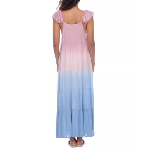 NEW Raviya Ombre Off-The-Shoulder Maxi Dress Cover-Up Mauve Blue Pink - Picture 4 of 8